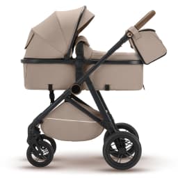 B.Childhood 2 in 1 Baby Pram Spacious Interior, with Large Storage Basket Stroller, Adjustable Handlebar for Family Outings