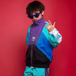 LOlanta 2Pcs Boys' Girls' Color Block Jacket Track Pants Sets Hip Hop Dance Patchwork Clothes Unisex Streetwear 5-16Years