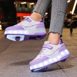 2 Wheel Roller Skate Shoes Kids Boys Girls Flashing Light Shoes LED Light Luminous Children Sneakers Outdoor Casual Shoes Sports