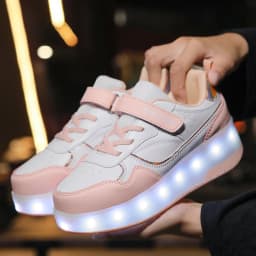 2 Wheel Roller Skate Shoes Kids Boys Girls Flashing Light Shoes LED Light Luminous Children Sneakers Outdoor Casual Shoes Sports