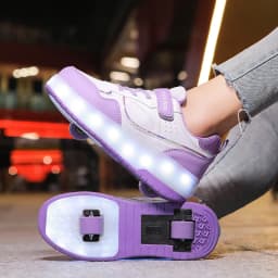 2 Wheel Roller Skate Shoes Kids Boys Girls Flashing Light Shoes LED Light Luminous Children Sneakers Outdoor Casual Shoes Sports