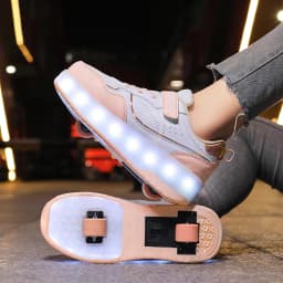 2 Wheel Roller Skate Shoes Kids Boys Girls Flashing Light Shoes LED Light Luminous Children Sneakers Outdoor Casual Shoes Sports