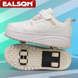 Ultra-Light 4-Wheel Roller Skates for Kids Boys Girls Removable Wheels 2-in-1 Walking Sneakers Sports Outdoor TrainerSize 31-42