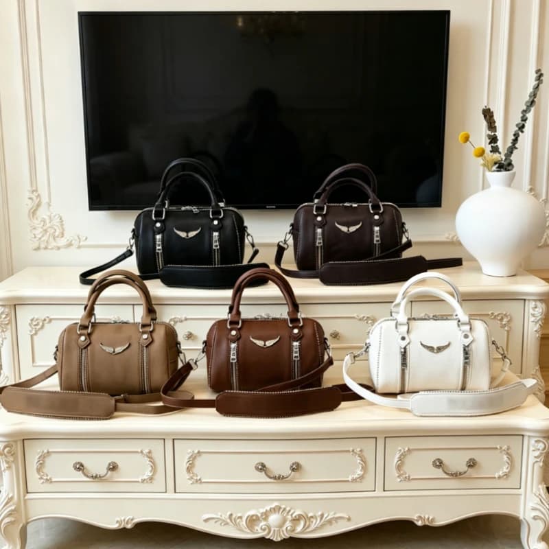 Famous design zipper women's crossbody bag, fashionable women's chain shoulder bag, modern trendy style handbag