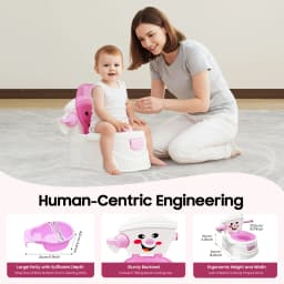 3-in-1 Children's Potty Training Toilet Simulation Smiling Face Kids Toilet with Toilet Paper Holder Removable Ergonomic Toilet