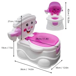 3-in-1 Children's Potty Training Toilet Simulation Smiling Face Kids Toilet with Toilet Paper Holder Removable Ergonomic Toilet