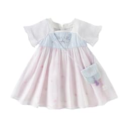 Dave Bella Children Embroidery Summer Dresses Girls Mesh Dress with Bag Chinese Style Elegant Party Kids Clothing DB2261638