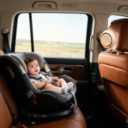Mini Car Portable Stroller Fan,4-speed Quiet USB-C Rechargeable Baby Fan with Night Light, Baby Travel Essentials for Stroller