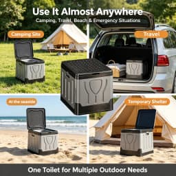 Portable Outdoor Toilet Camping Potty Car Emergency Toilet Foldable Sturdy Commode for RV Hiking Self‑Drive Outdoor Use Adults