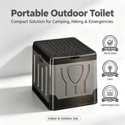 Portable Outdoor Toilet Camping Potty Car Emergency Toilet Foldable Sturdy Commode for RV Hiking Self‑Drive Outdoor Use Adults