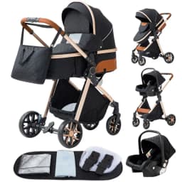 Latest 3-in-1 All Purpose High Landscape Baby Stroller Four Wheel Shock Absorbing Foldable Infant Carriage With Free Supporting Mosquito Net