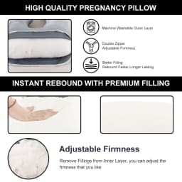 PANGDUBE G Shaped Pregnancy Pillow, Full Body Maternity Pillow for Sleeping, 3.2KG Thick Cotton, Support for Back, Belly, Hips, Removal Washable Cover, Pregnancy Must Haves for Pregnant Women