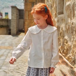 Dave Bella Girls Long Sleeve White Shirt 7-13 Years Children Formal Cotton Blouse Cute Casual Outdoor Party Tops DK3262950