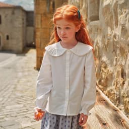 Dave Bella Girls Long Sleeve White Shirt 7-13 Years Children Formal Cotton Blouse Cute Casual Outdoor Party Tops DK3262950