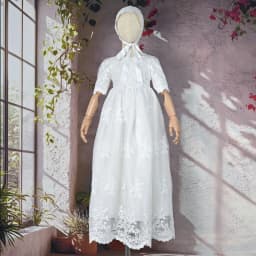 Baby Kids First Birthday Hundred Days Hat Two Piece Set Party Banquet Costume Christening Gown Children White Long Lace Dress
