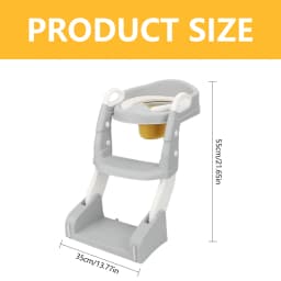 Foldable Potty Seat with Ladder – Non-Slip Silicone Strips – Strong Load-Bearing Capacity – Portable for Travel – Detachable Washable Cushion – Home Essential