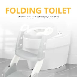 Foldable Potty Seat with Ladder – Non-Slip Silicone Strips – Strong Load-Bearing Capacity – Portable for Travel – Detachable Washable Cushion – Home Essential