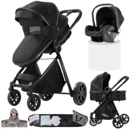 Baby Stroller Four-Wheel Baby Stroller Baby Accessories Newborn Stroller 3 in 1 Light Weight Baby Stroller Newborn Pram Carriage