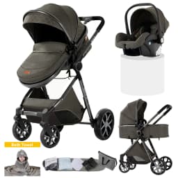 Baby Stroller Four-Wheel Baby Stroller Baby Accessories Newborn Stroller 3 in 1 Light Weight Baby Stroller Newborn Pram Carriage