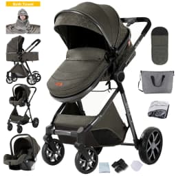 Baby Stroller Four-Wheel Baby Stroller Baby Accessories Newborn Stroller 3 in 1 Light Weight Baby Stroller Newborn Pram Carriage