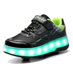 One-Click Retractable LED Light Up Roller Shoes, Breathable Skate Sneakers for Kids, Teens, Boys & Girls
