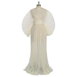 2025 Custom Color Organza Pleated Maternity Dress for Photoshoot Plus Size Pregnancy Photography Gown Baby Shower Dress YEWEN