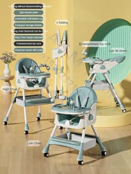 Foldable Reclining Baby Dining Table Set Multifunctional Adjustable Height Children's Seat with Dinner Chairs for Kids