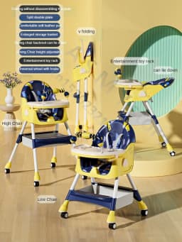 Foldable Reclining Baby Dining Table Set Multifunctional Adjustable Height Children's Seat with Dinner Chairs for Kids