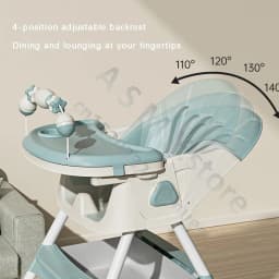 Foldable Reclining Baby Dining Table Set Multifunctional Adjustable Height Children's Seat with Dinner Chairs for Kids