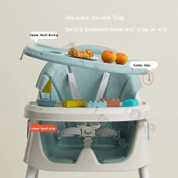 Foldable Reclining Baby Dining Table Set Multifunctional Adjustable Height Children's Seat with Dinner Chairs for Kids