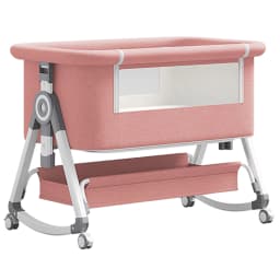 2026 Elegant Foldable Baby Crib, Multi‑Functional Height Adjustable Movable Bedside Swing Cradle, Portable Infant Sleeping Bed for Newborn Home & Travel Use