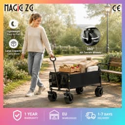 200KG Heavy Duty Folding Camping Cart 150L Large Capacity Utility Wagon All Terrain Removable Wheels Foldable Beach Trolley Outdoor Picnic Shopping Garden Push Cart Portable Collapsible Stroller Wagon with Side Door Sofa Bed Chair