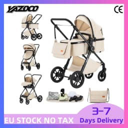 Premium 3 In 1 High Sight Baby Stroller Travel Kit Including Certified Infant Car Seat, Super Light Sturdy Aluminum Alloy Frame, Breathable Cool Air Mesh Summer Seat Pad, Automatic One-Click Fold Infant Pushchair, Multi-Gear Lie Flat Toddler Carriage With
