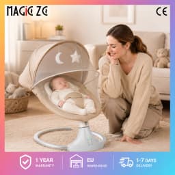 Electric Baby Rocking Chair Intelligent Sleep Pod Newborn Swing Auto Rocker Infant Bouncer with Bluetooth Music 5 Amplitudes Control Removable Mosquito Net Blackout Canopy Remote Control Bedside Sleep Cradle Toddler Gaming Lounge Chair