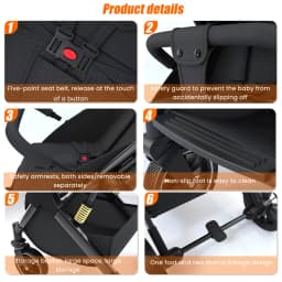 Vremota Luxurious Lightweight High Landscape Baby Stroller leg-sapped Seat for Newborn One Hand reline Pushchair Pram Compact Size Voyage Foldable Baby Stroller