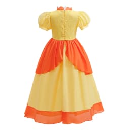 2026 Girl Cosplay New Yellow Cartoon Princess Dress Set Ruffled Puffy Skirt Accessories Outfit Halloween Birthday Party Costume