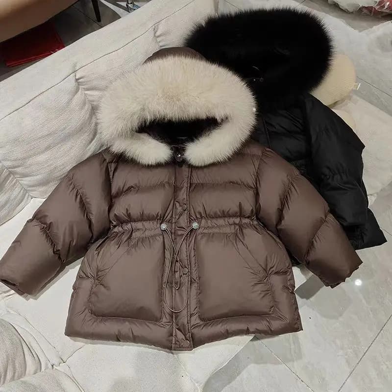 2026 Winter New Hooded Medium to Long Children's Thick Hairy Decorative Cotton Jacket