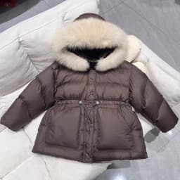 2026 Winter New Hooded Medium to Long Children's Thick Hairy Decorative Cotton Jacket