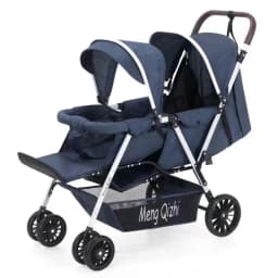 Ultra Lightweight Foldable Twin Stroller Children's Stroller Aluminum Alloy Baby Carriage High Landscape Twin Stroller