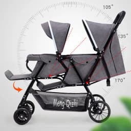 Ultra Lightweight Foldable Twin Stroller Children's Stroller Aluminum Alloy Baby Carriage High Landscape Twin Stroller