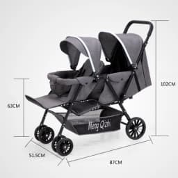 Ultra Lightweight Foldable Twin Stroller Children's Stroller Aluminum Alloy Baby Carriage High Landscape Twin Stroller