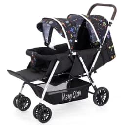 Ultra Lightweight Foldable Twin Stroller Children's Stroller Aluminum Alloy Baby Carriage High Landscape Twin Stroller