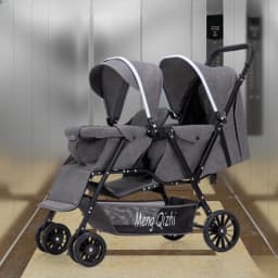 Ultra Lightweight Foldable Twin Stroller Children's Stroller Aluminum Alloy Baby Carriage High Landscape Twin Stroller