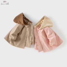 Dave Bella Children's Autumn Apring Hooded Jacket Boys Girls Casual Waterproof Outdoor Coat Kids Outwear Jacket Top DB1250972