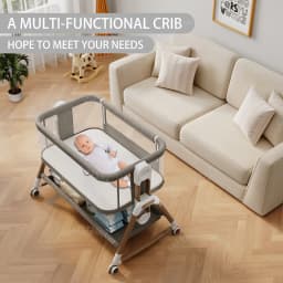 0-3 Years Old Baby Bed Adjustable Height Baby Cradle Portable Large Space Baby Bed Foldable Movable Splicing infant Bed