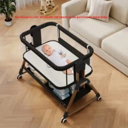 0-3 Years Old Baby Bed Adjustable Height Baby Cradle Portable Large Space Baby Bed Foldable Movable Splicing infant Bed