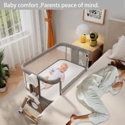 0-3 Years Old Baby Bed Adjustable Height Baby Cradle Portable Large Space Baby Bed Foldable Movable Splicing infant Bed