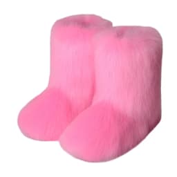2026 NEW Kids Boots Winter Shoes New Faux Fur Toddler Girl Boots Fashion Colorful Fur Children Ankle Snow Boots Warm Shoes Girls