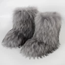 2026 NEW Kids Boots Winter Shoes New Faux Fur Toddler Girl Boots Fashion Colorful Fur Children Ankle Snow Boots Warm Shoes Girls
