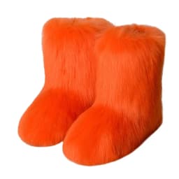 2026 NEW Kids Boots Winter Shoes New Faux Fur Toddler Girl Boots Fashion Colorful Fur Children Ankle Snow Boots Warm Shoes Girls
